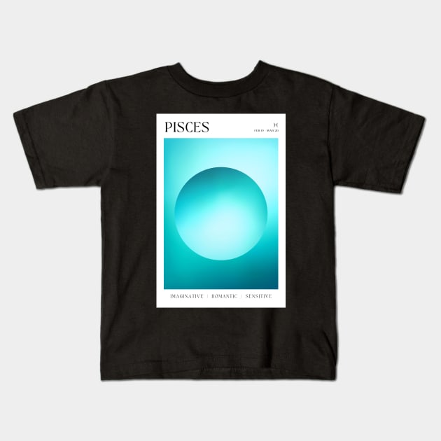 Pisces Zodiac Astrology Sign Aura Kids T-Shirt by mystikwhale